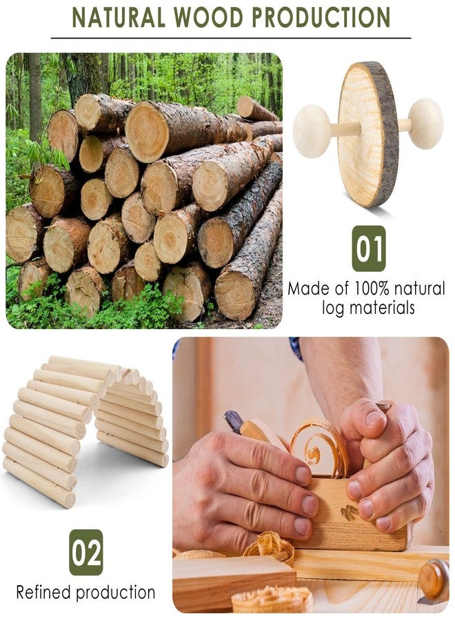 ERKOON New 12 Pack Hamster Chew Toys Gerbil Rat Guinea Pig Chinchilla Chew Toys Accessories, Natural Wooden Dumbbells Exercise Bell Roller Teeth Care Molar Toy for Rabbits Bird Rabbits Hamster Gerbil - Image 3